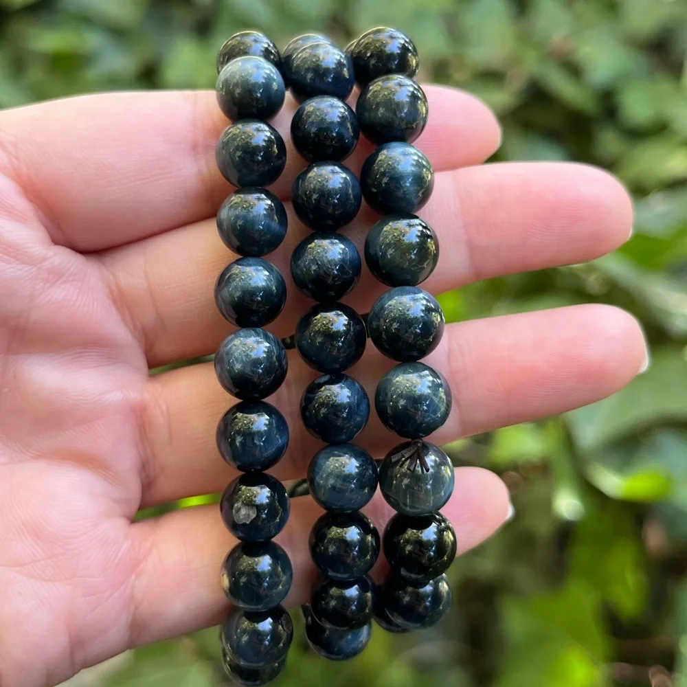 9mm blue tiger eye stretchable bracelet‎